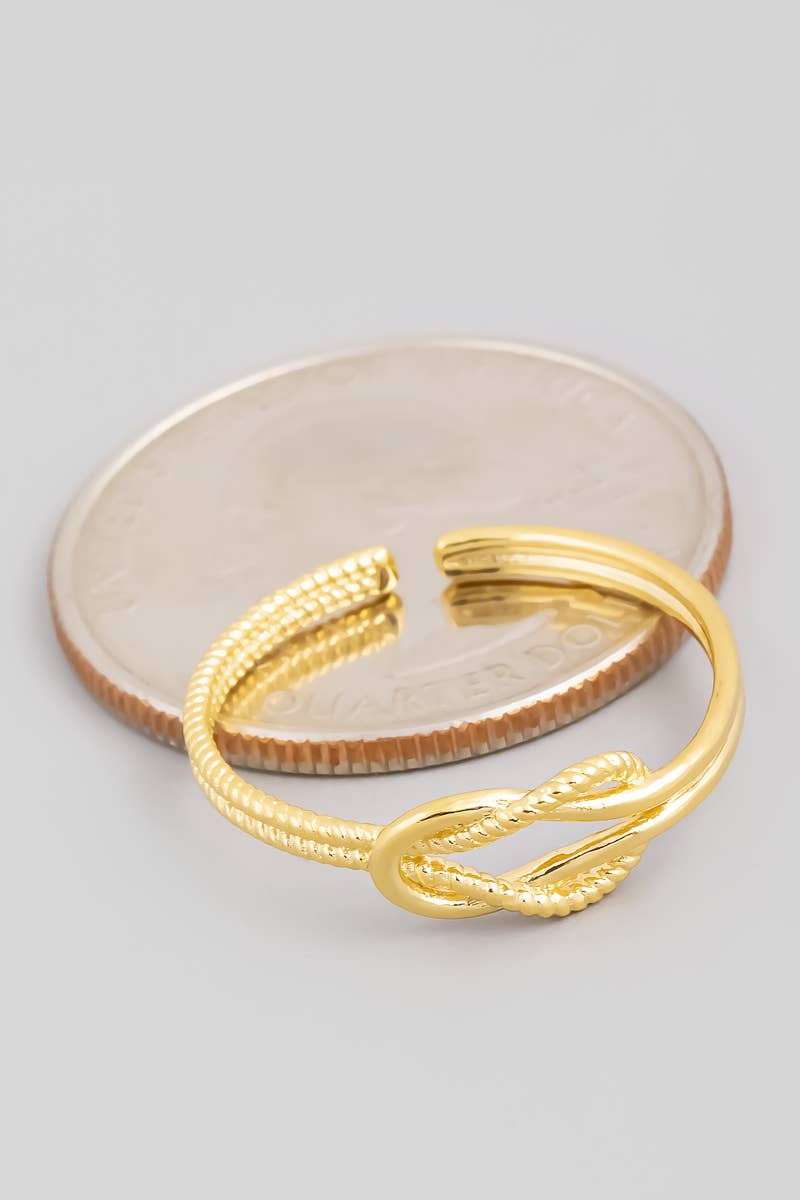 Gold Dipped Metallic Knot Minimalist Ring