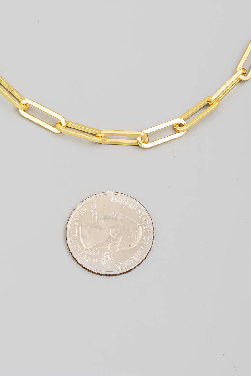 Gold Dipped Long Oval Chain Link Necklace