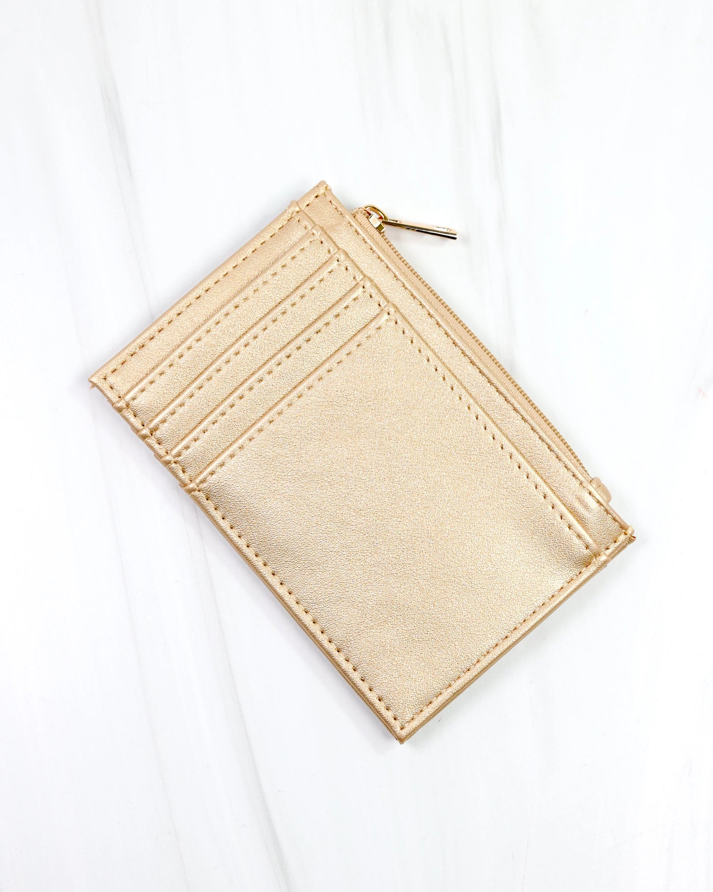 Molly Zip Card Holder Gold