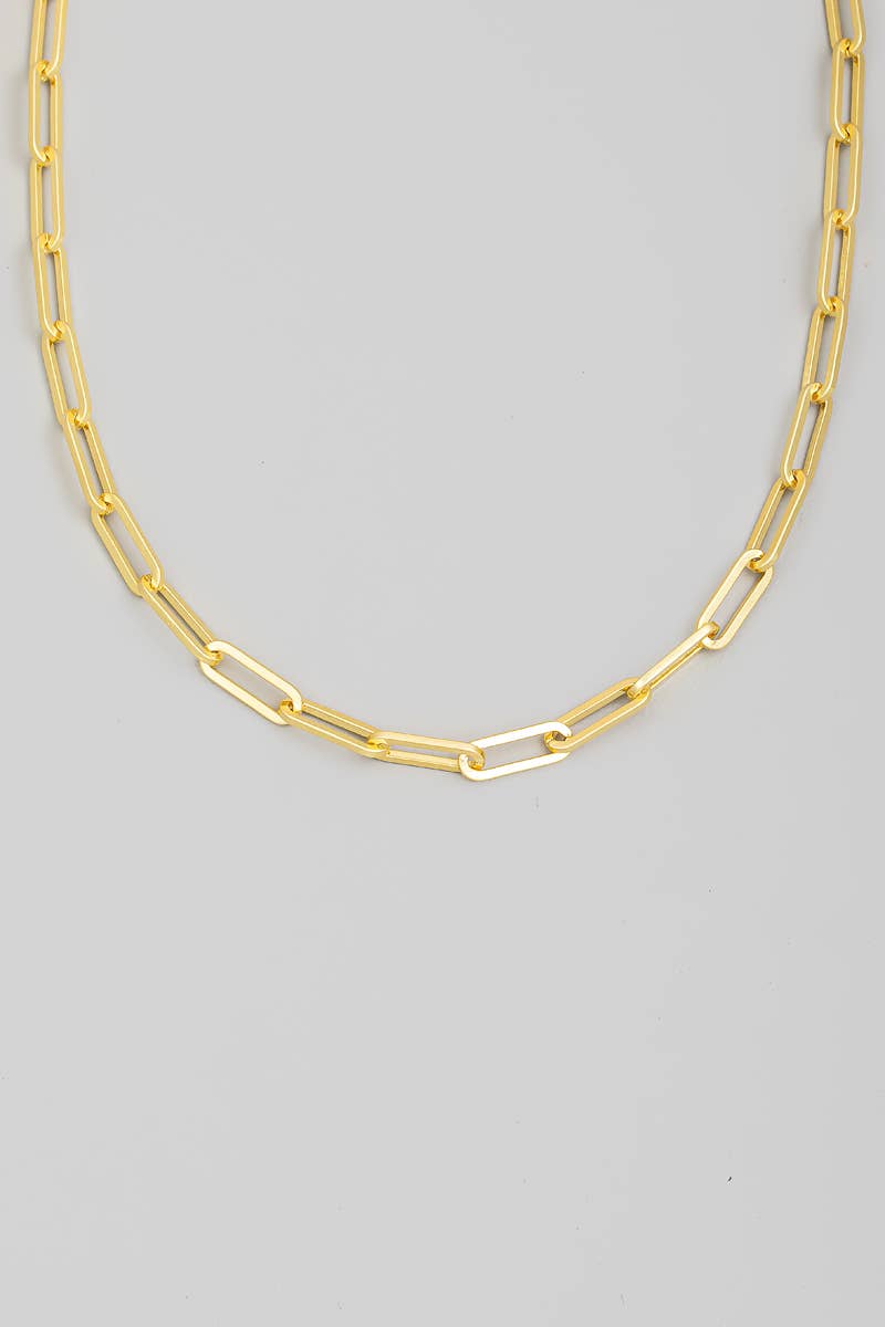 Gold Dipped Long Oval Chain Link Necklace