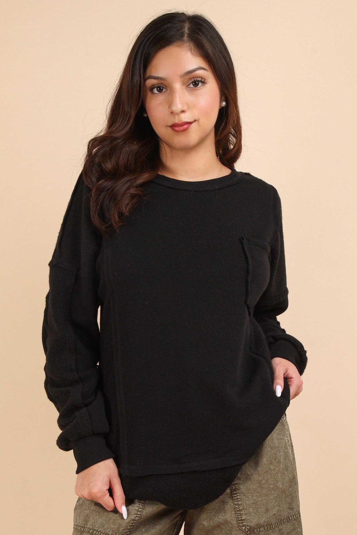 French Terry Oversized Casual Comfy Top