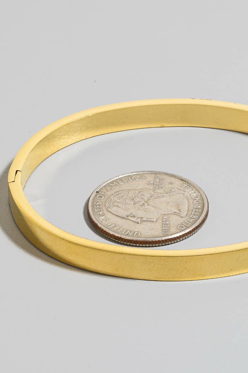 Intricate Baguette Row Hinge Bangle Bracelet