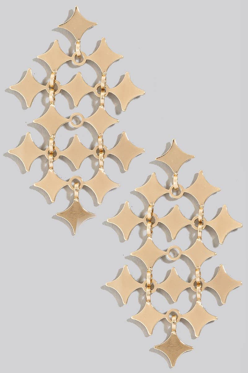 Large Cluster Sparkle Dangle Earrings