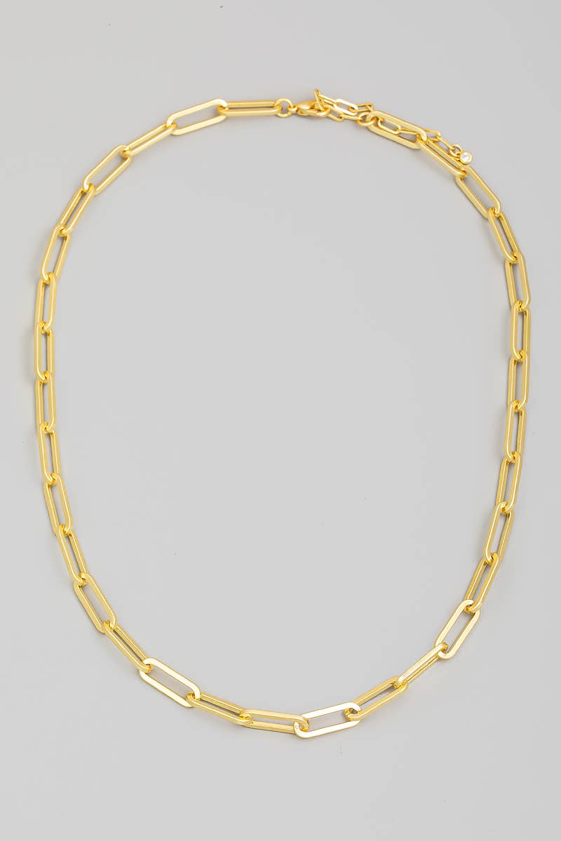 Gold Dipped Long Oval Chain Link Necklace