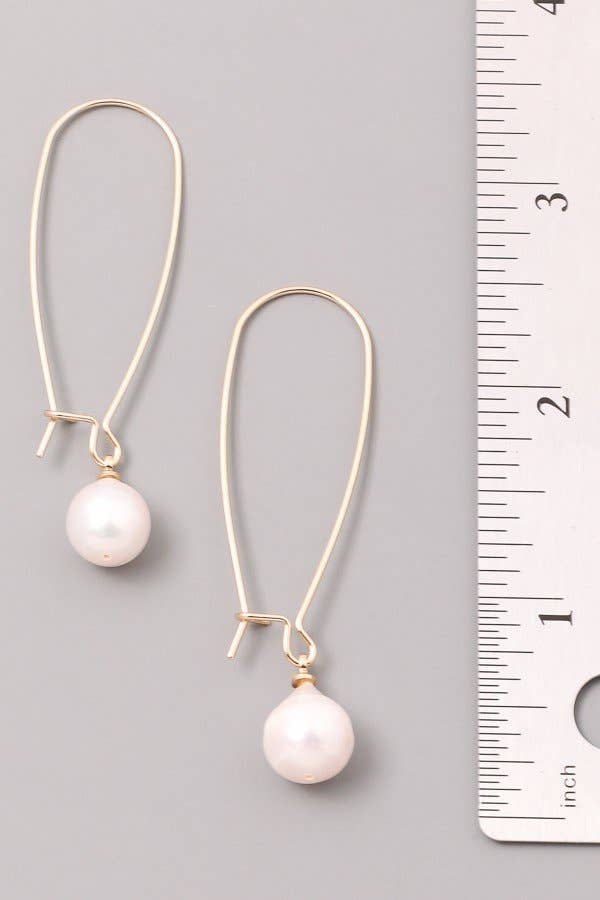 Pearl Charm Safety Pin Earrings