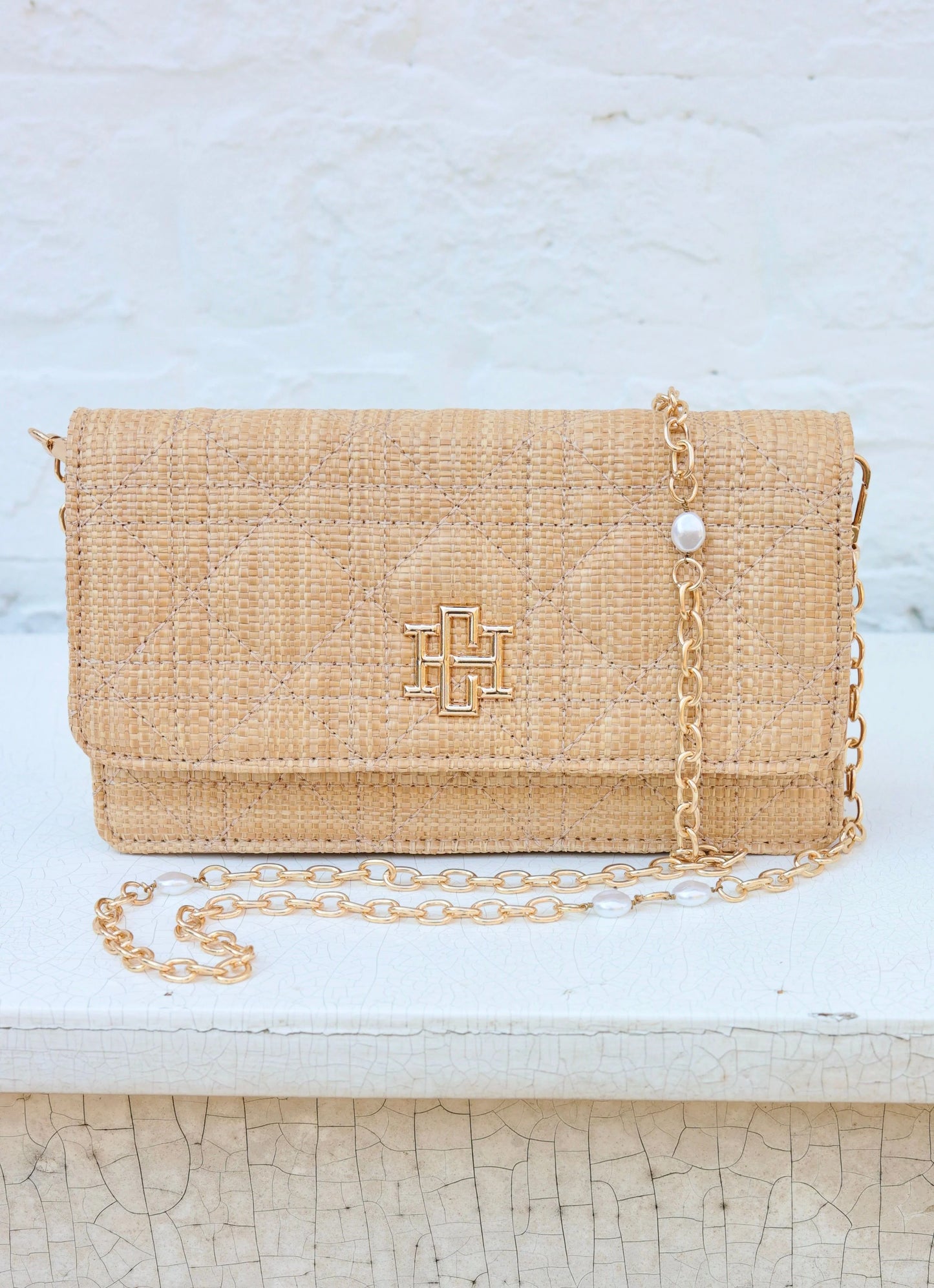 Carolina Hill Brynleigh Clutch Crossbody Natural Quilted LQ