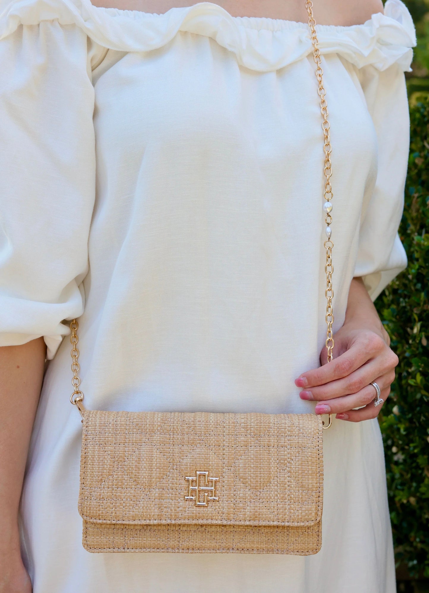Carolina Hill Brynleigh Clutch Crossbody Natural Quilted LQ
