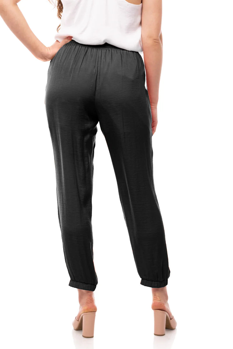 Satin Joggers with Elastic Waist