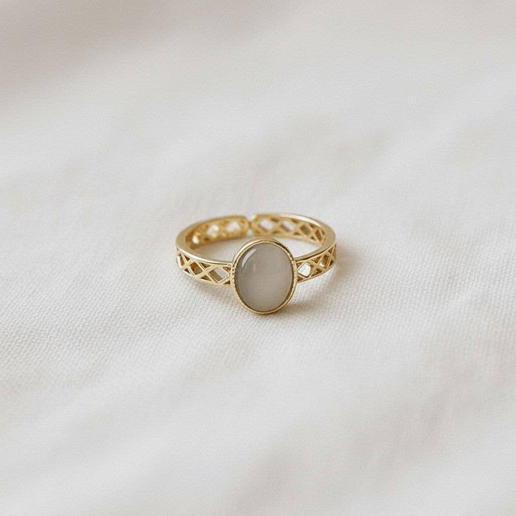 French Palace Inspired Hollow Cat's Eye Ring