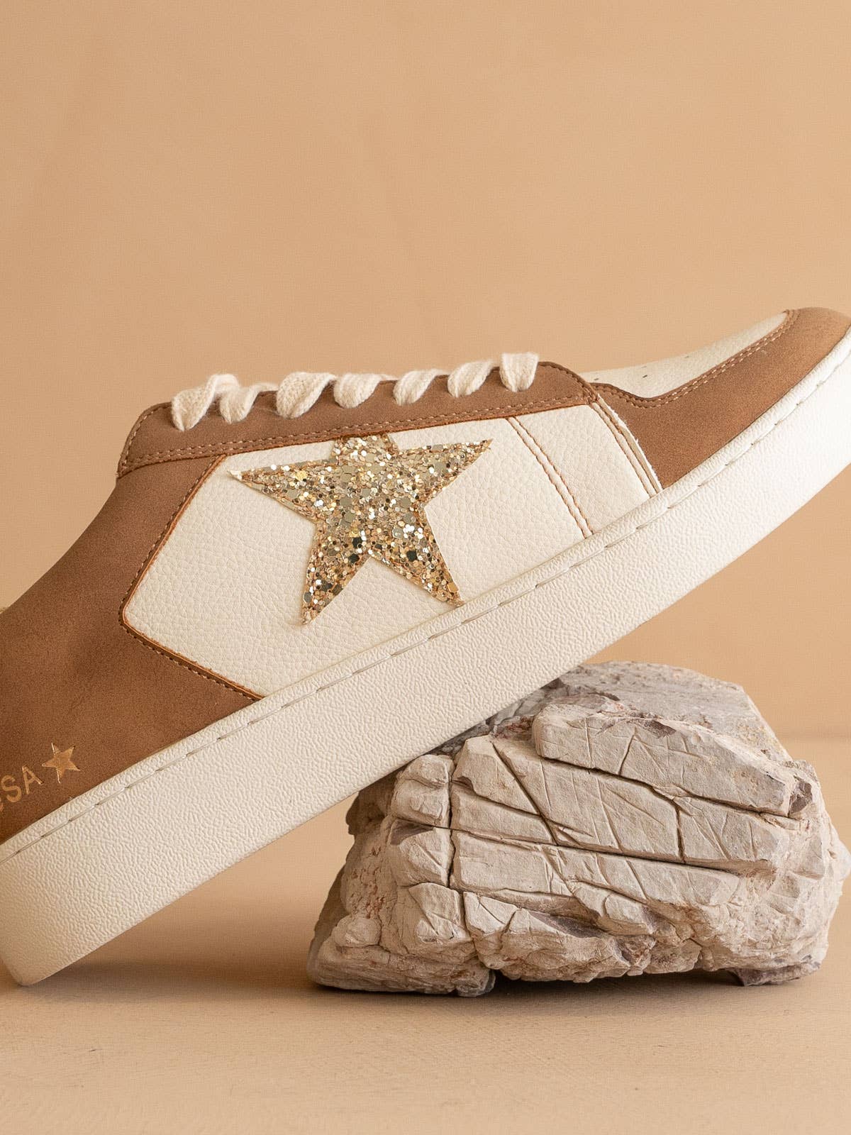 Camel Glitter Star Sneaker