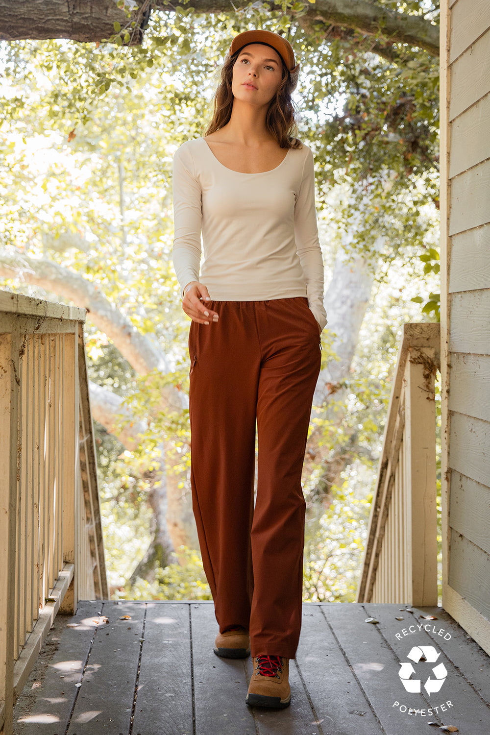 Recycled Butter Round Neck Long Sleeve Top