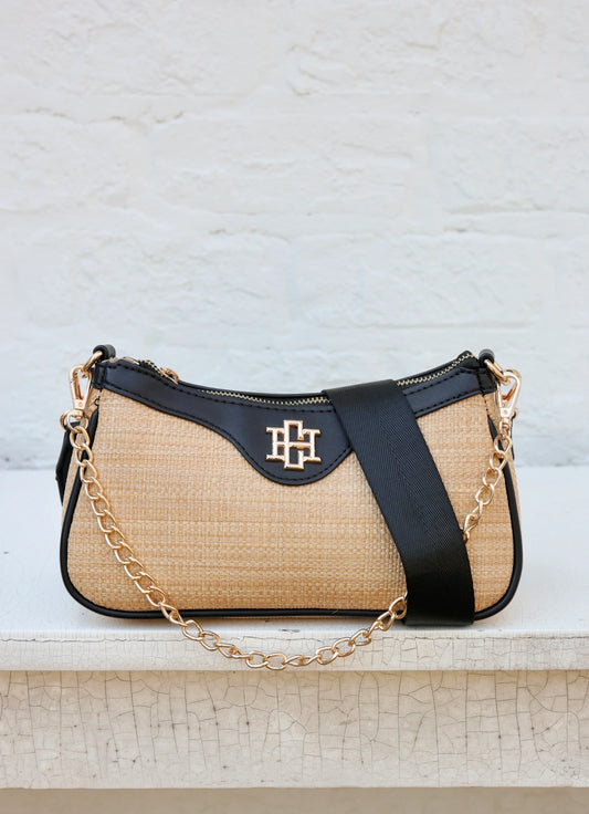 Caroline Hill Gianna Crossbody Natural Black