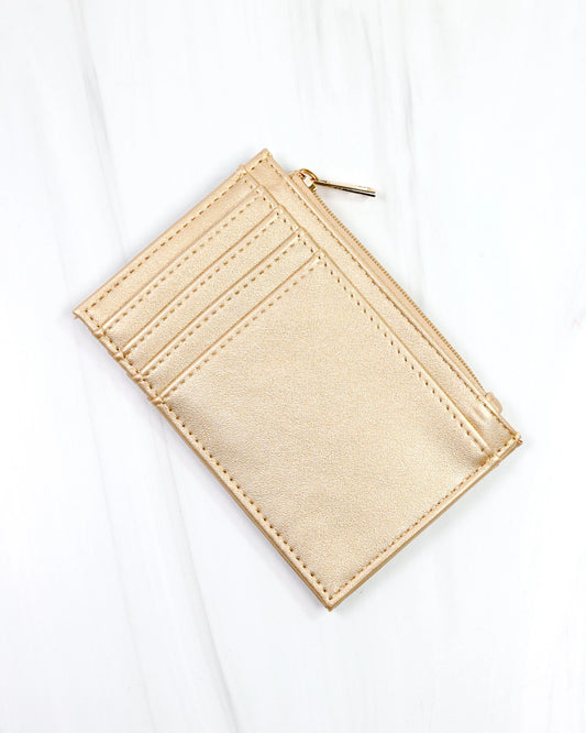Molly Zip Card Holder Gold