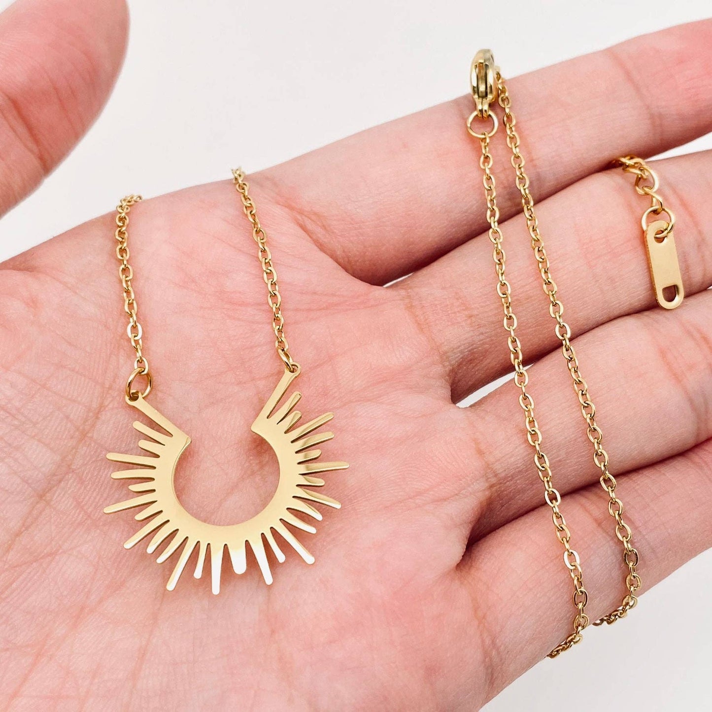18K Gold Plated Sunflower Charm Necklace