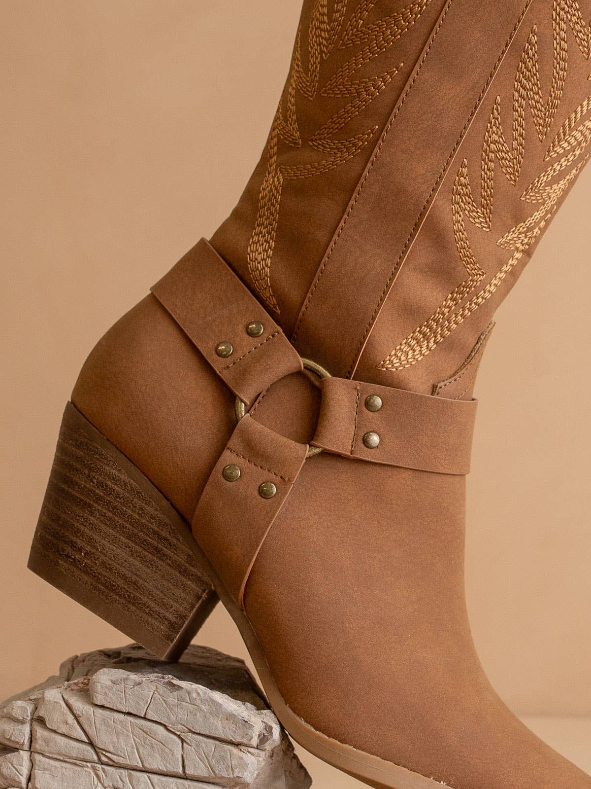 Brown Knee High Cowboy Boot