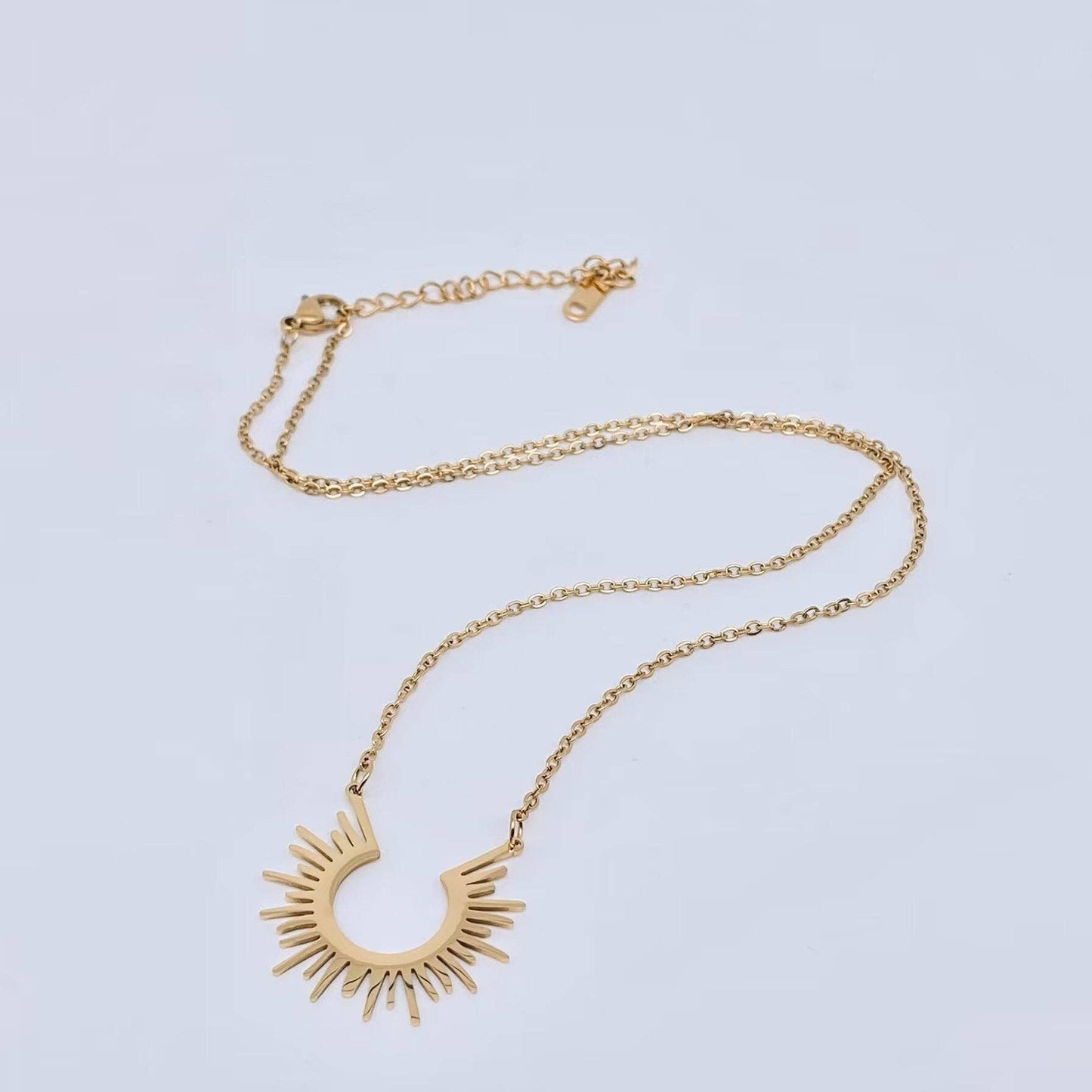 18K Gold Plated Sunflower Charm Necklace
