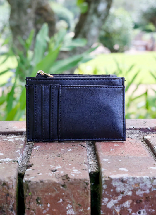 Caroline Hill Molly Zip Card Holder Black