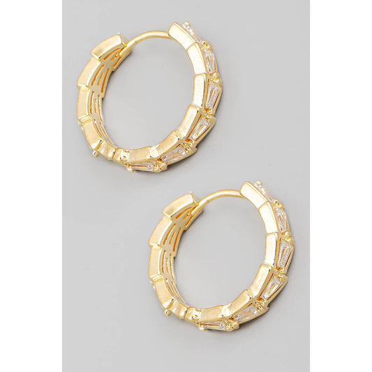 Intricate Rhinestone Hoop Studded Earrings