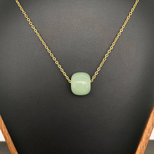 Jade Charm 18K Gold Plated  Necklace