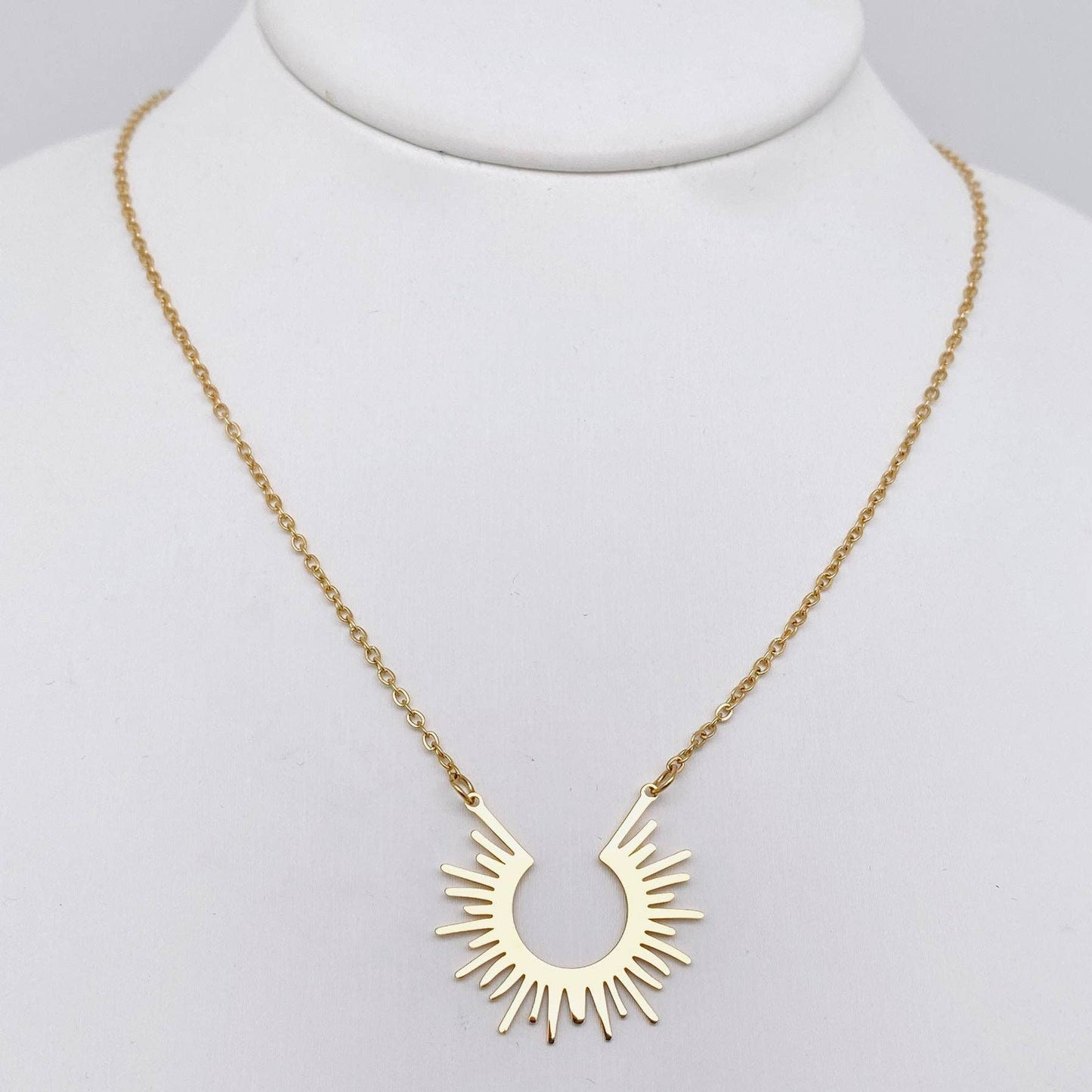 18K Gold Plated Sunflower Charm Necklace