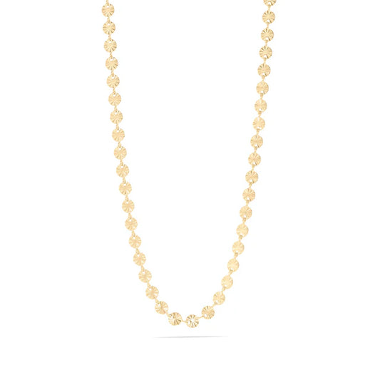 18K Gold PVD Stainless Steel Sunburst Chain Necklace
