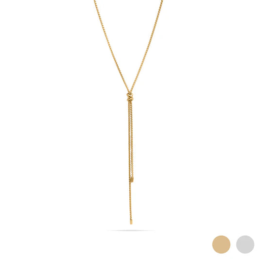 18K Gold PVD Stainless Steel Bolo Necklace