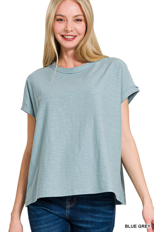 Cotton Slub Round Neck Short Sleeve Tee