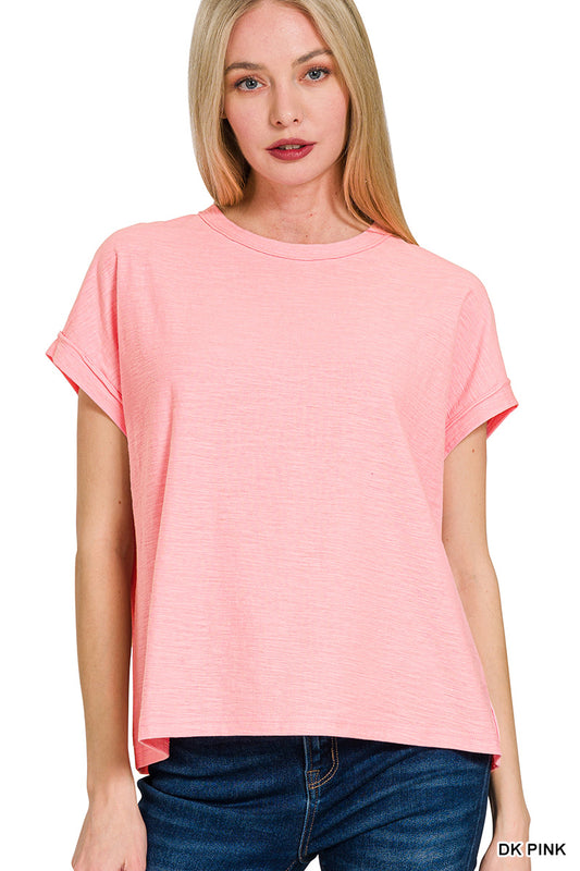 Cotton Slub Round Neck Short Sleeve Tee