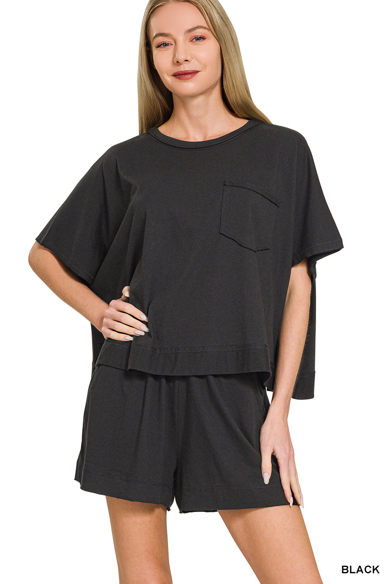 Exposed Seam Boxy Short Set