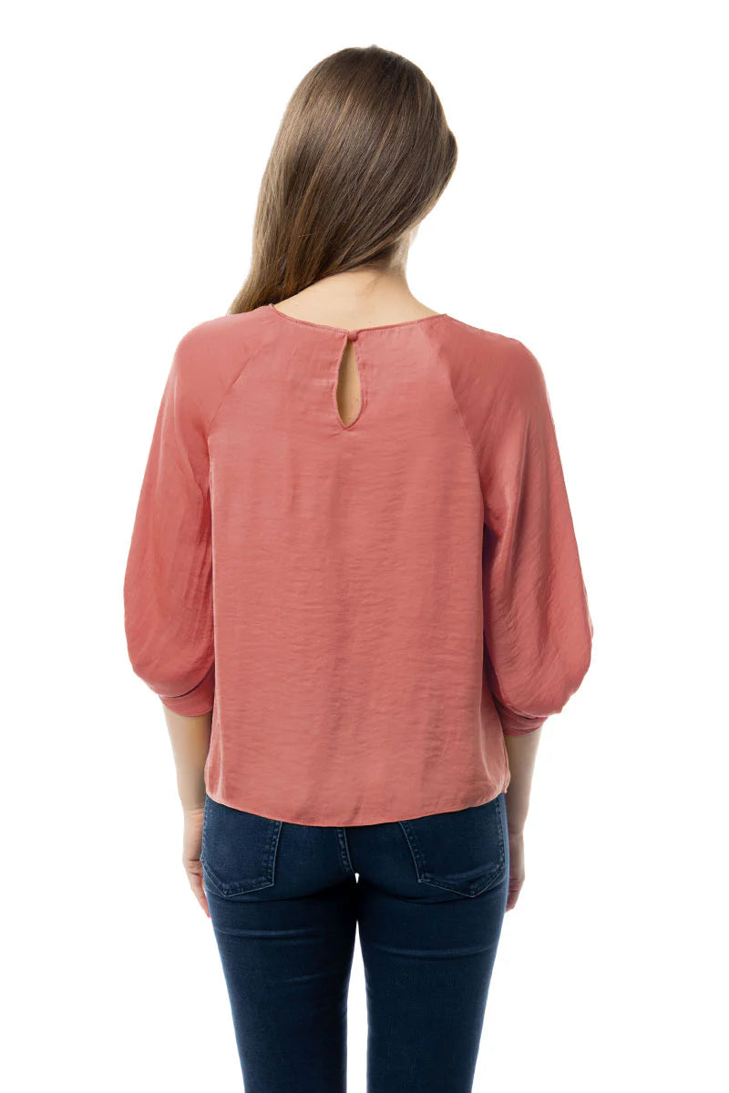 Round Neck Satin Blouse