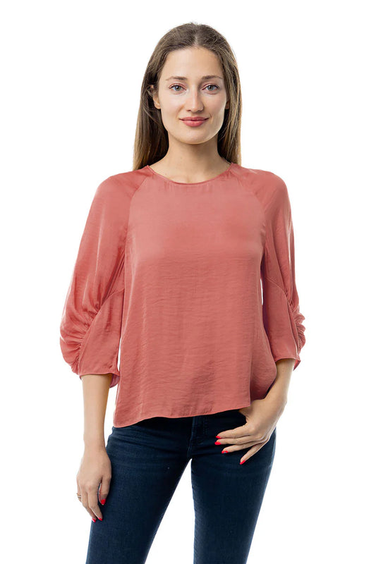 Round Neck Satin Blouse
