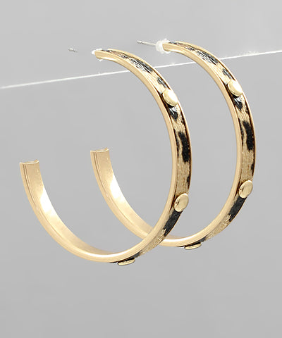 EP42850-002 Leopard Leather Hoops