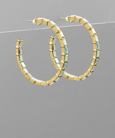 EP43881-002 Baguette Beaded Hoops