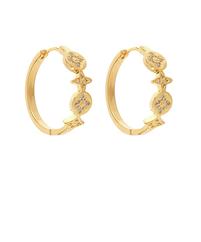 EP54280-001 Pave Clover Hoops