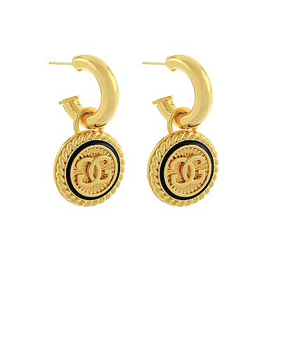 EP56182-001 Initial Round Dangle Earrings