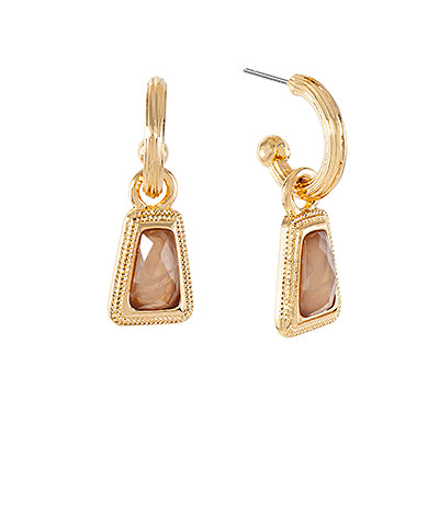EP56878-007 Stone Hoop Earrings