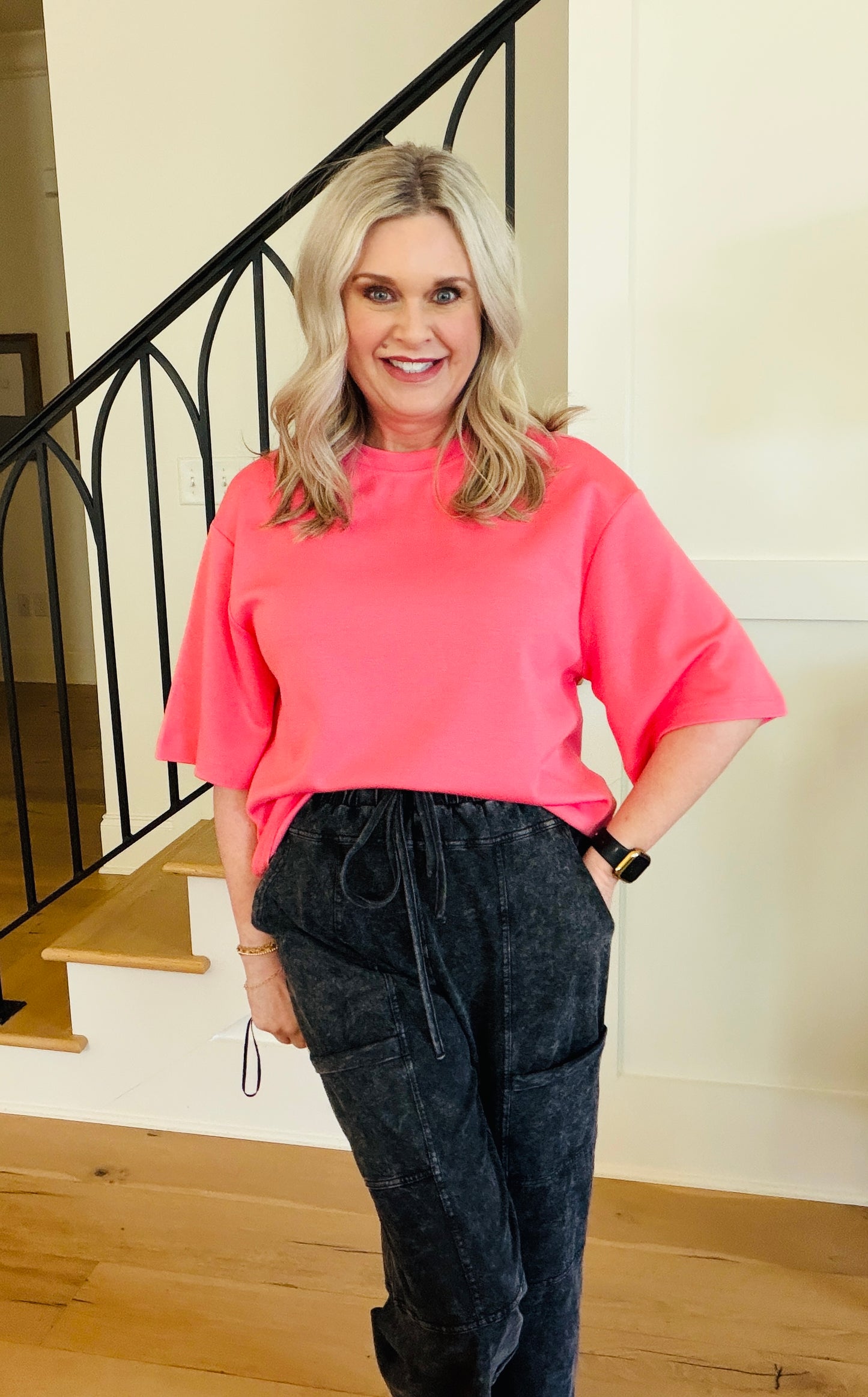 Double Knit Drop Shoulder Everyday Basic Top