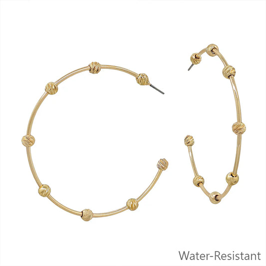 Textured Ball Hoop Earrings
