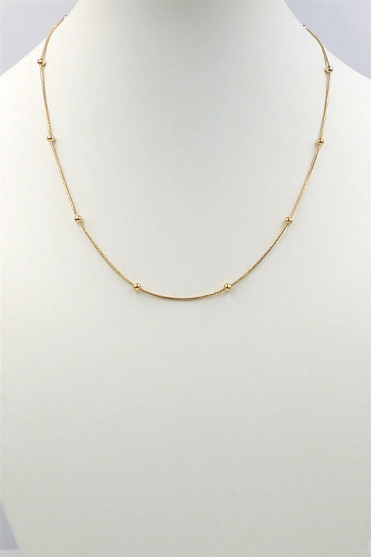 Gold Beaded Ball Necklace