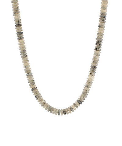NN86784-008 Wide Disk Marble Necklace