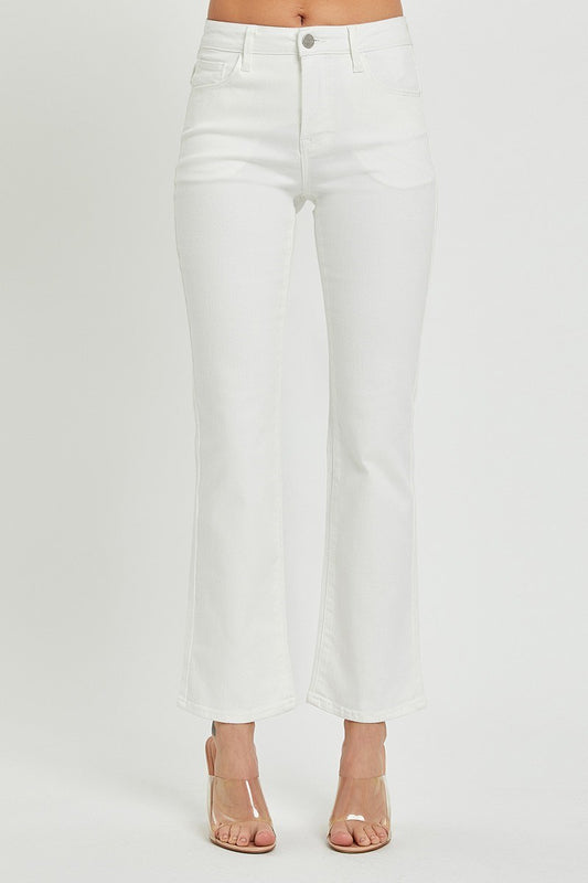 Tummy Control Mid-Rise Ankle Boot Cut Jeans