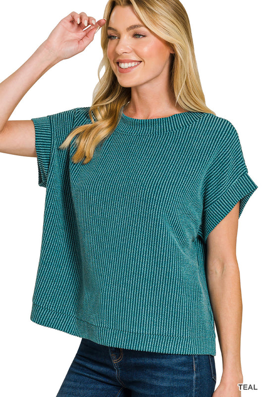 Ribbed Cap Sleeve Top