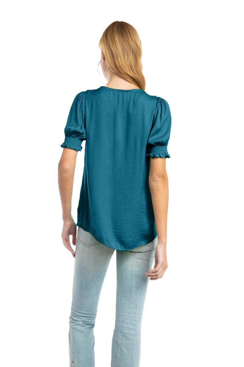 Crew Neck Short Sleeve Blouse