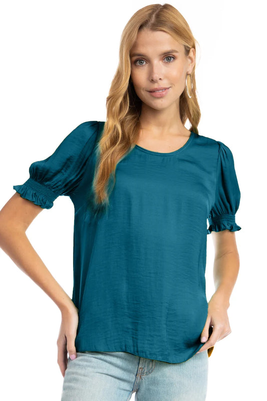 Crew Neck Short Sleeve Blouse