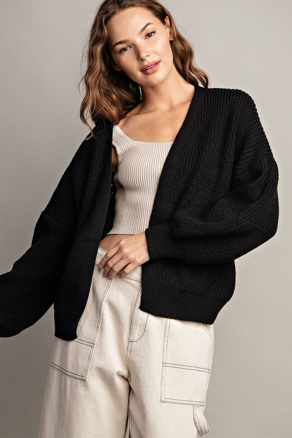 Puff Long Sleeve Cardigan