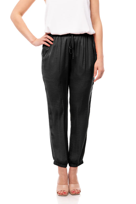 Satin Joggers with Elastic Waist