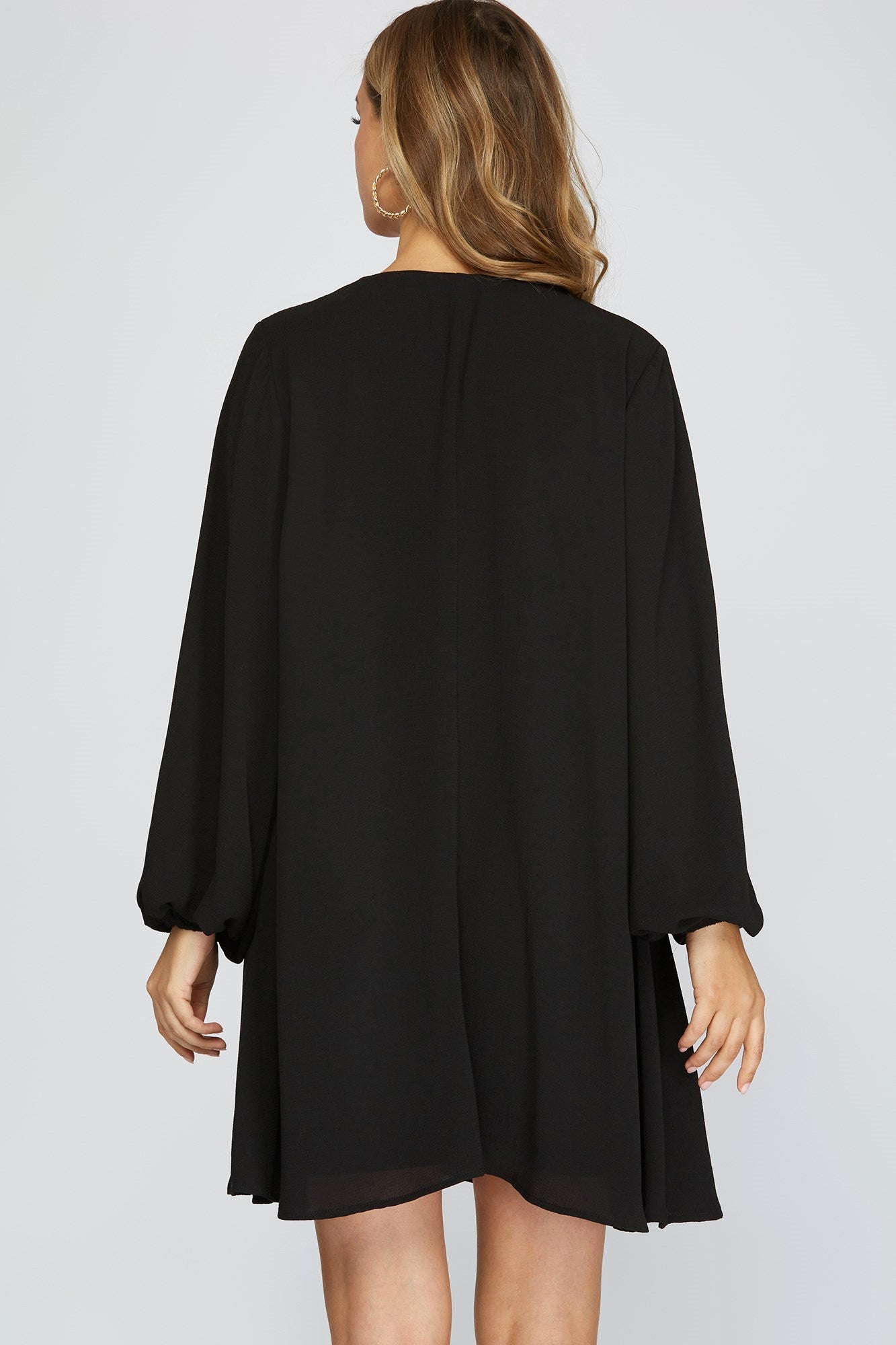 Long Sleeve Flounce Dress