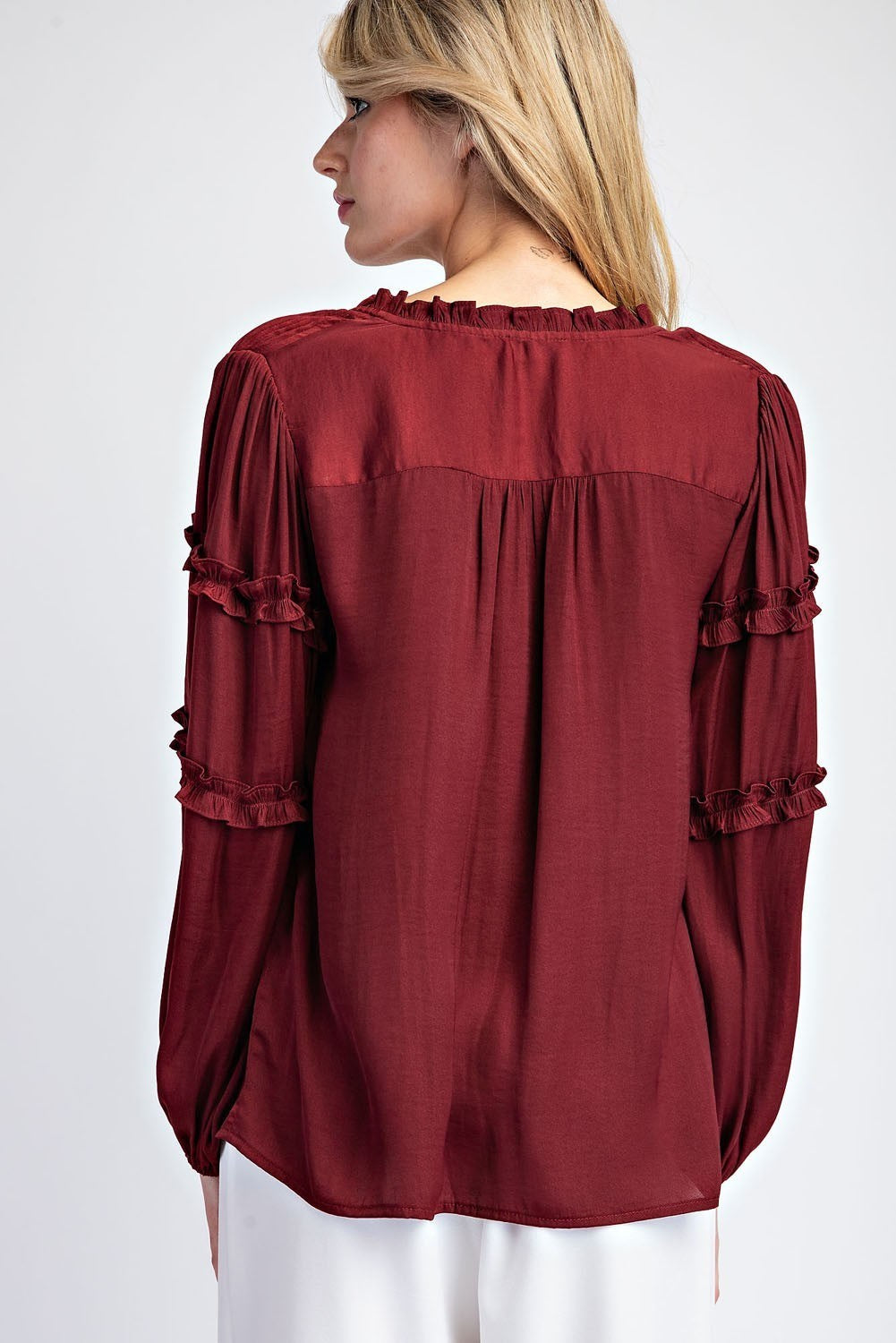Long Sleeve ruffled Blouse