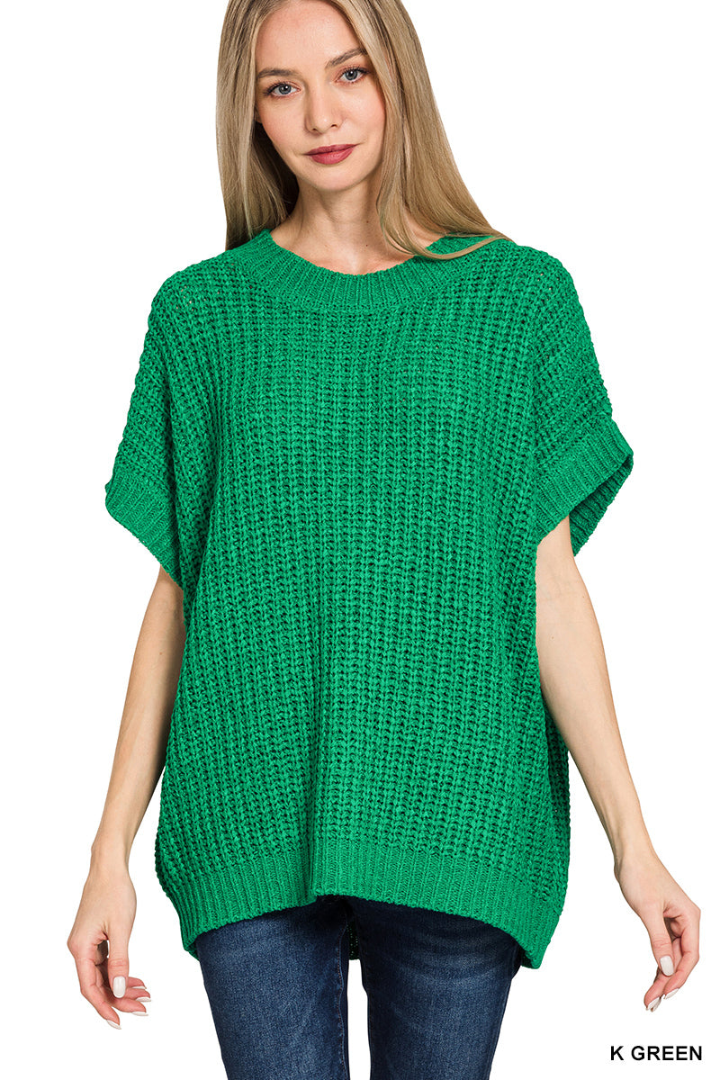 Short Sleeve Round Neck Sweater