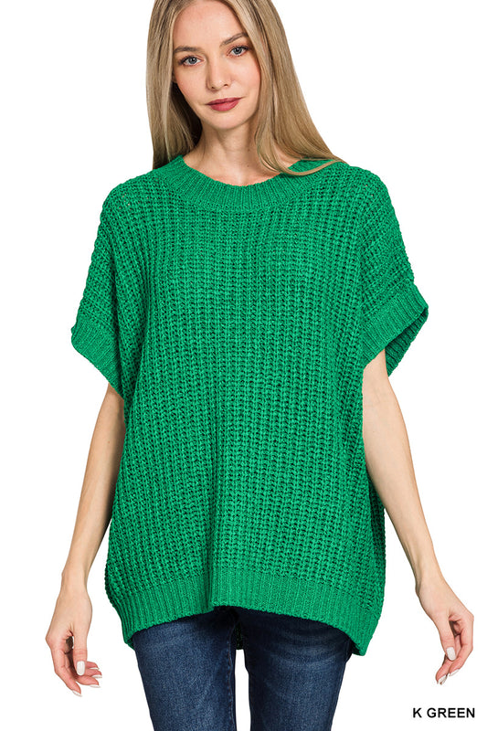 Short Sleeve Round Neck Sweater